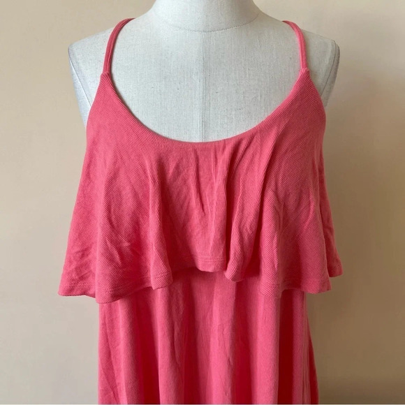 Free People beach tiered layered ruffle crisscrossed back dress 5910 - Picture 3 of 8